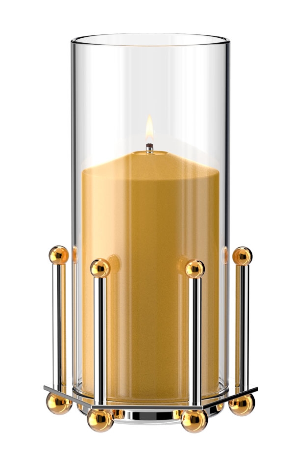 Lampka dekoracyjna na płynny wosk Heliotron Perla Chrome