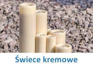 Świece dekoracyjne Heliotron shells kremowe - szczegóły