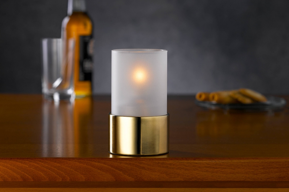 Lampka dekoracyjna na płynny wosk Heliotron Cara Gold