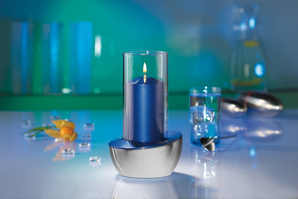 Lampka dekoracyjna na płynny wosk Heliotron Estoque Chrome